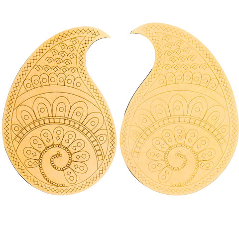 Paisley Shape Premarked MDF Board with Mirror for Lippan Art & Mirror Work-811