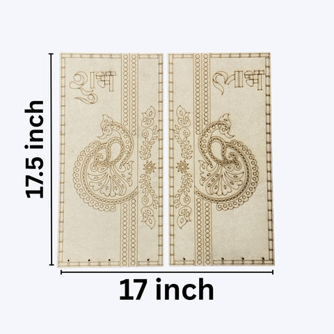 Shubh Labh Peacock Premarked MDF Board Set for Lippan Art, Mandala Art -823