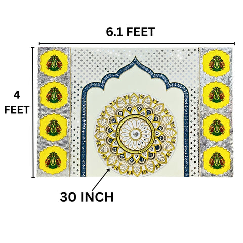 Decorative Wall Panel Set with 30 Inch Round Mandala Mirror Work Centerpiece-BAPS-3