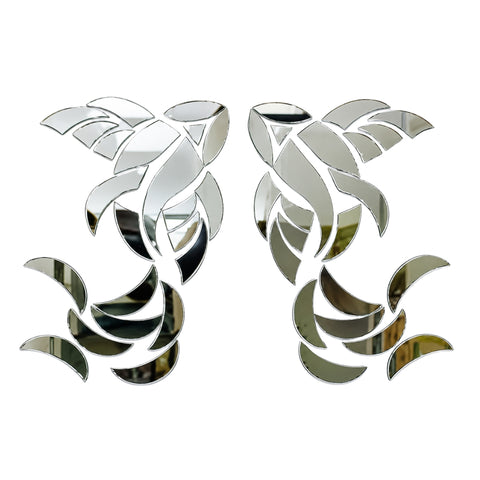 Fish Shape Mirror Wall Decor Set for Lippan Art, Home Decoration -1407