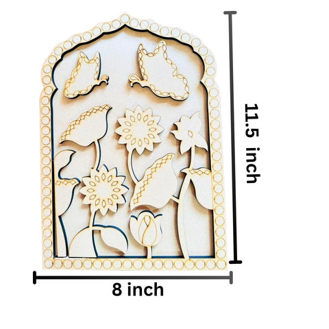 Lotus Butterfly Jharokha MDF Base for Lippan Art-624