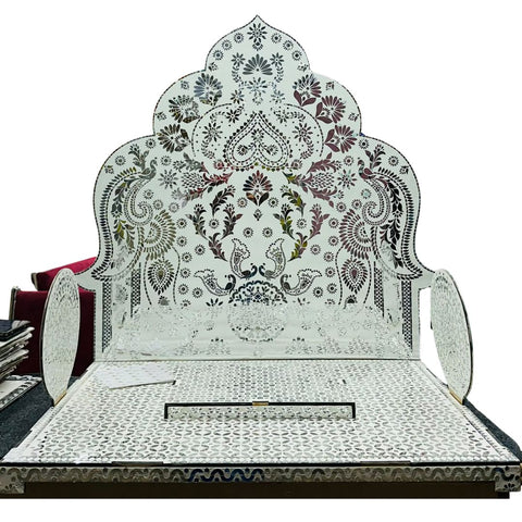 Mirror Sihasan for Home Mandir, Pooja Setup & Festive Decoration (MDF with mirror)-10057
