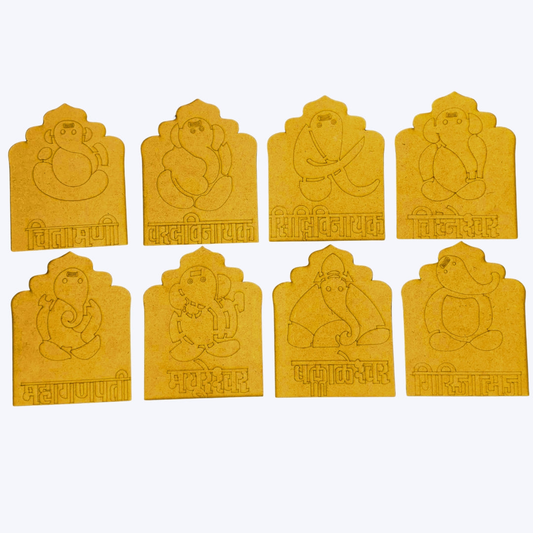 Ashtavinayak Designs Premarked Ganesh MDF for Lippan Art, Mandala Art-817