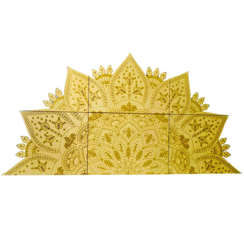 Half Floral Mandala MDF Base for Lippan Art & Mirror Work - 834