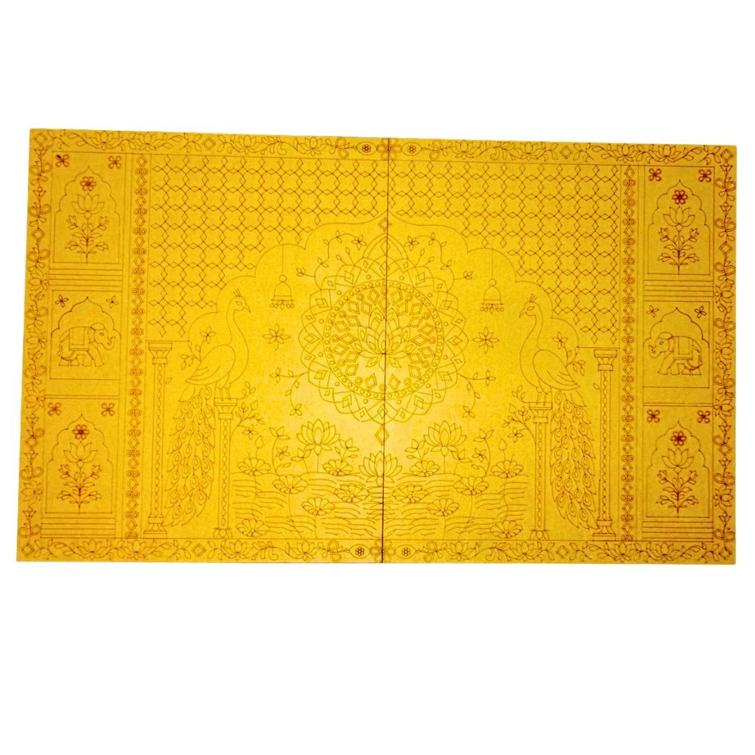 Peacock Lotus Mandala Premarked MDF Board for Lippan Art & Mirror Work - 847