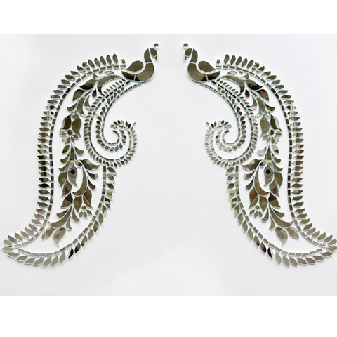Peacock Feather Mirror Work Decorative Design - 1379