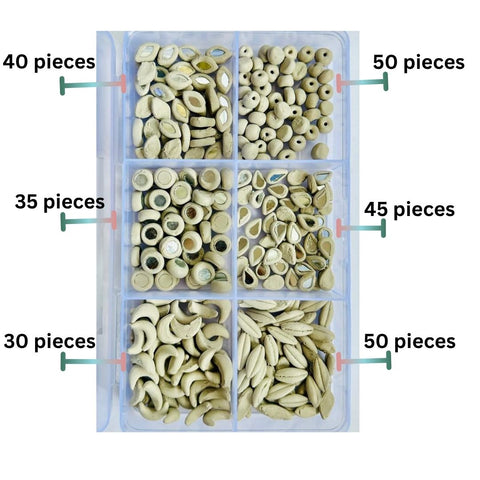 6 Mixed Shape Clay Beads Kit for Lippan Art, Mirror Work & DIY Craft Projects-805