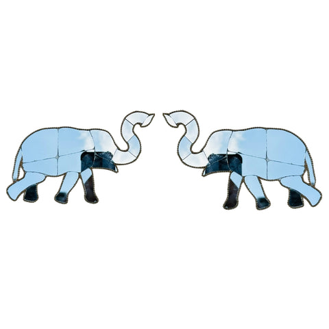 Ready-Made Elephant Pair Silver Mirror Décor Piece (Left & Right) ST-69
