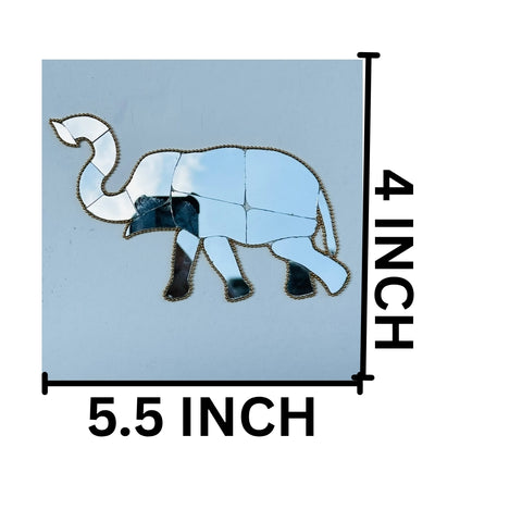 Ready-Made Elephant Pair Silver Mirror Décor Piece (Left & Right) ST-69