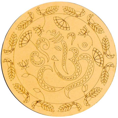 Ganesh Premarked Round MDF Board for Lippan Art & DIY Wall Decor - 809