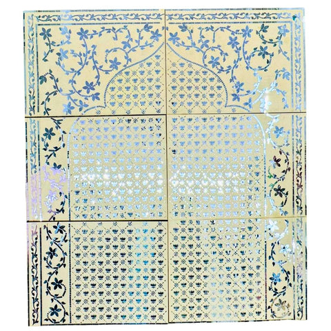 Fancy Lotus & Floral Arch Mirror Backdrop (Ready Piece) - BAPS-19