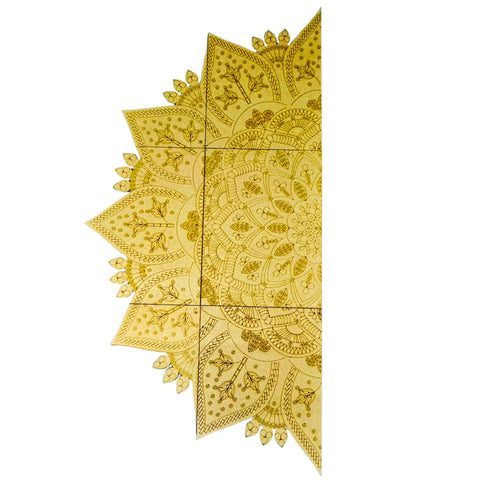 Half Floral Mandala MDF Base for Lippan Art & Mirror Work - 834