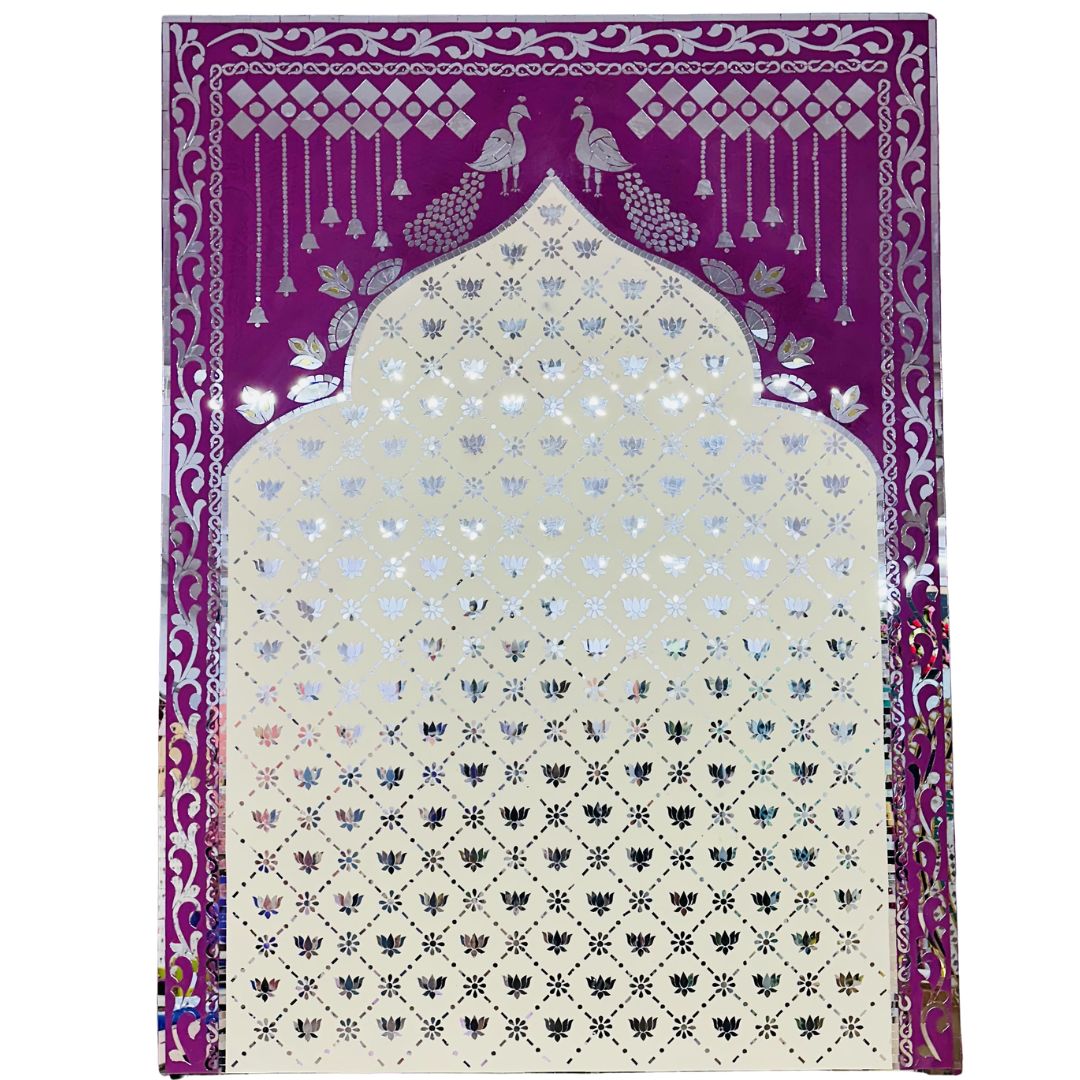 Arch Lotus Peacock Mirror Panel – (Ready Piece) - BAPS-30
