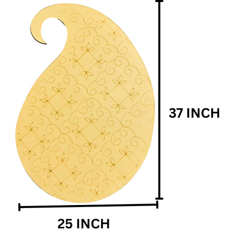 Floral Paisley Shape Premarked MDF Board with Mirror for Lippan Art-810