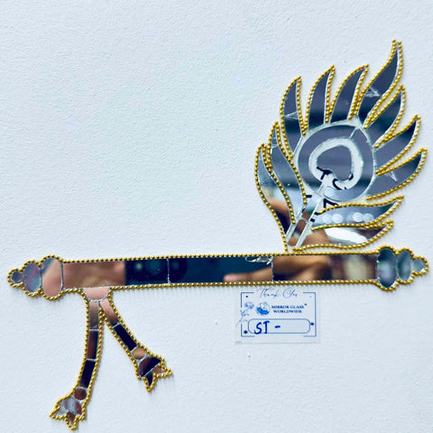 Peacock Feather Flute Mirror Ready Piece for Lippan Art, MDF & Wall Decoration ST-78