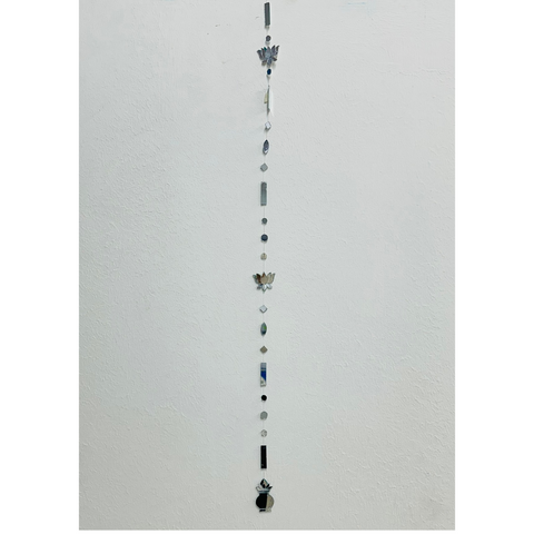 40 Inch Double Lotus Mirror Hanging String with Kalash | Decorative Hanging for Home & Festive Décor St-17