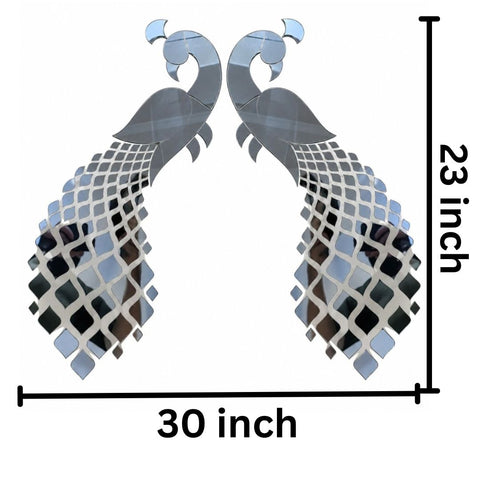 Peacock Mirror Pair Decorative Wall Décor for Home & Events -854