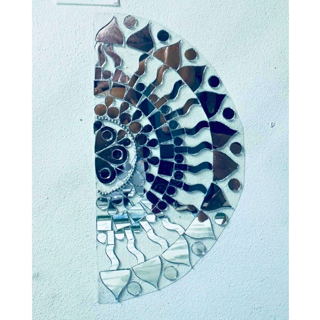 Ready-Made Floral Mirror Rangoli Décor Piece ST-72