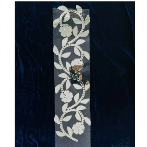 Ready to Use Floral Mirror Lace Patch on Transparent Sheet – Repeatable Border Design with Silver or Golden Border Option