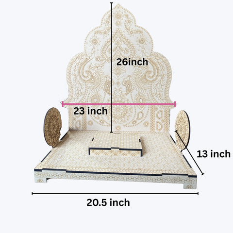 Peacock Floral Singhasan (Ready Piece) - BAPS-46