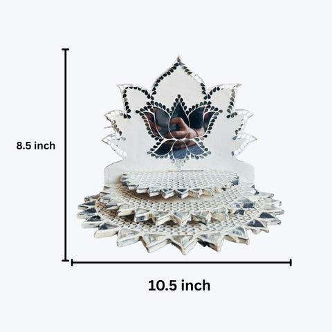 Lotus Step Singhasan with Mirror Work (Ready Piece) - BAPS-58