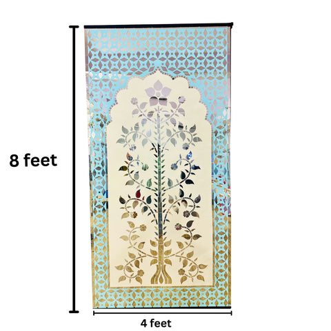 Premium Tree Design Mirror Stencil for Event Panel Decoration-1460