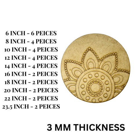 Premarked Round MDF Board for Lippan Art & Mandala Decoration-770