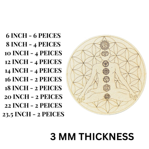 Premarked Chakra Meditation MDF Board for Lippan Art & DIY Decor-723