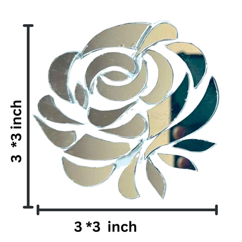 Rose Flower Shape Silver Mirror for Lippan Art & DIY Craft-1406