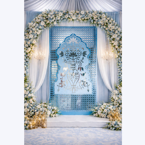 Designer Mirror Backdrop (Only Mirror & Stencil) for Wedding  & Premium Event Decor-1399