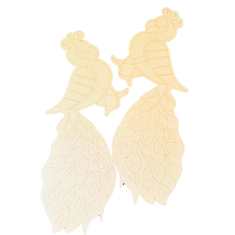 Decorative Peacock Pair Mirror Wall Hanging Set-790