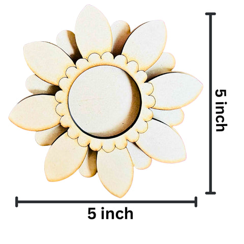 Sunflower Shape MDF Candle Holder-783