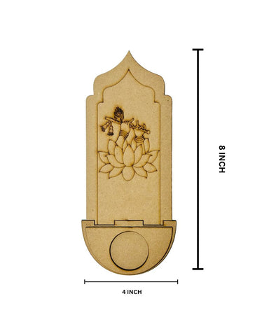 Mdf fancy flute shape candle holder-491