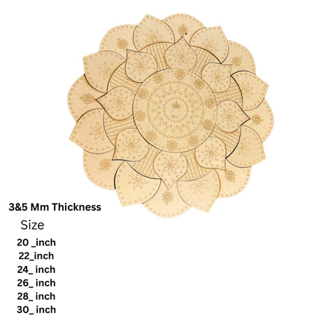 Round Decorative Rangoli cutout (with mirrors)-604