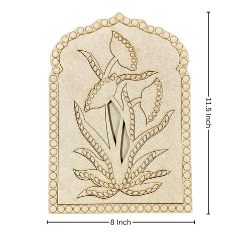 Flower Design Jharokha MDF Cutout  with mirrors - 607