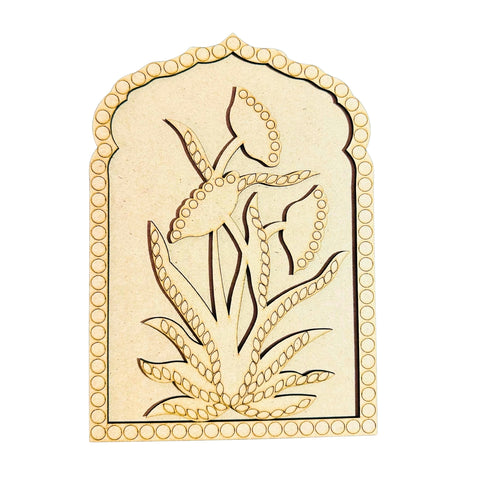 Flower Design Jharokha MDF Cutout  with mirrors - 607