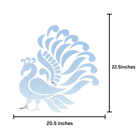 Fancy silver peacock shape mirror M-1215 (only mirror)