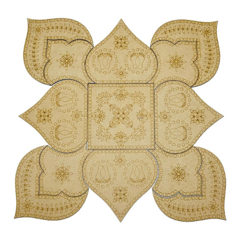 Premarked Kaku Pagla Rangoli Flower MDF -627