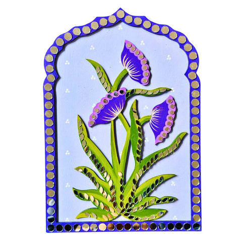 Flower Design Jharokha MDF Cutout  with mirrors - 607