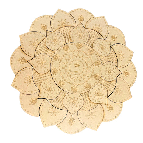 Round Decorative Rangoli cutout (with mirrors)-604