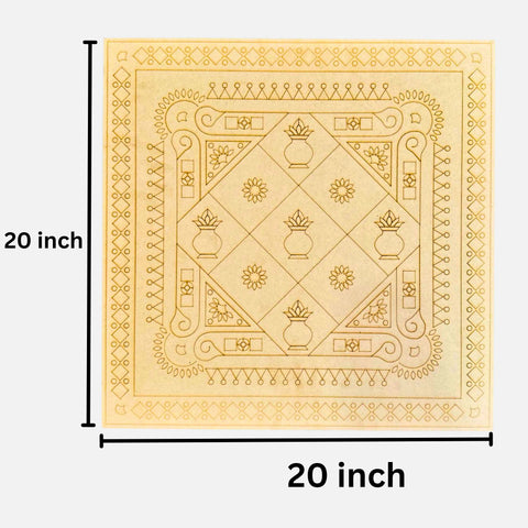 Premarked MDF Board – Kalash & Floral Traditional Design for Lippan Art-767
