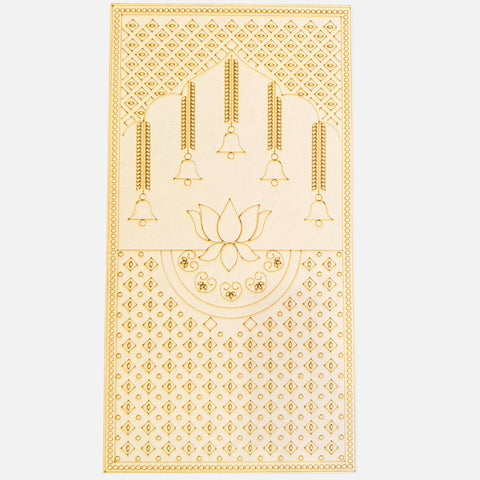 Premarked MDF Board – Lotus & Hanging Bell Design for Lippan Art-768