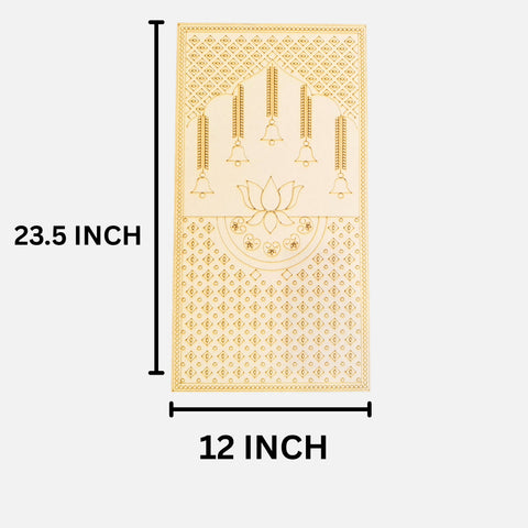 Premarked MDF Board – Lotus & Hanging Bell Design for Lippan Art-768