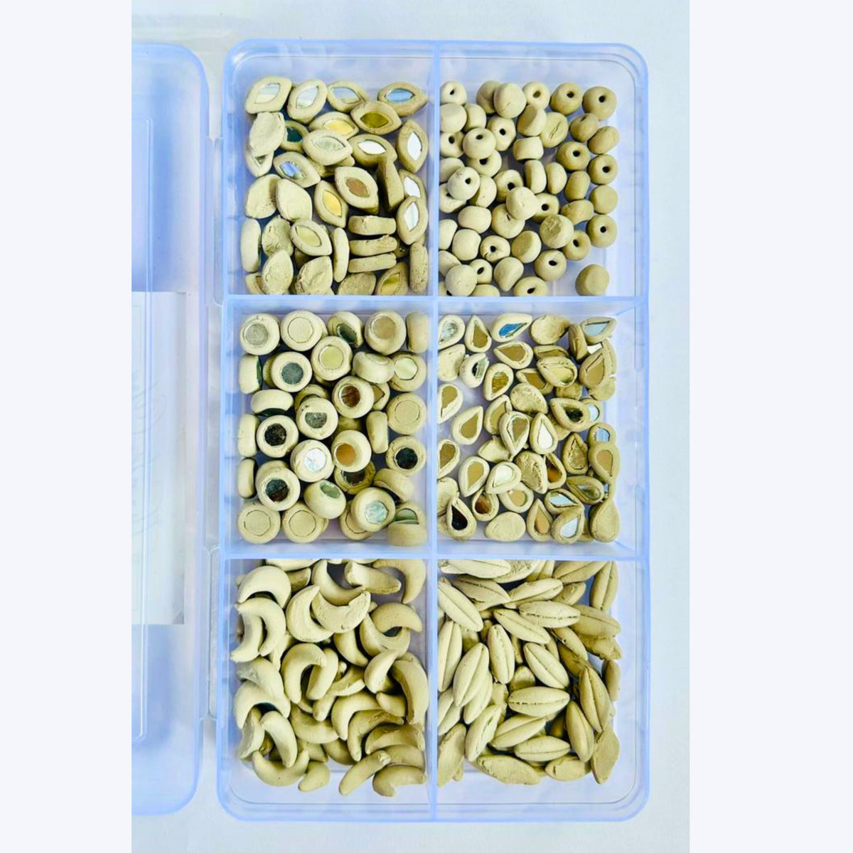 6 Mixed Shape Clay Beads Kit for Lippan Art, Mirror Work & DIY Craft Projects-805