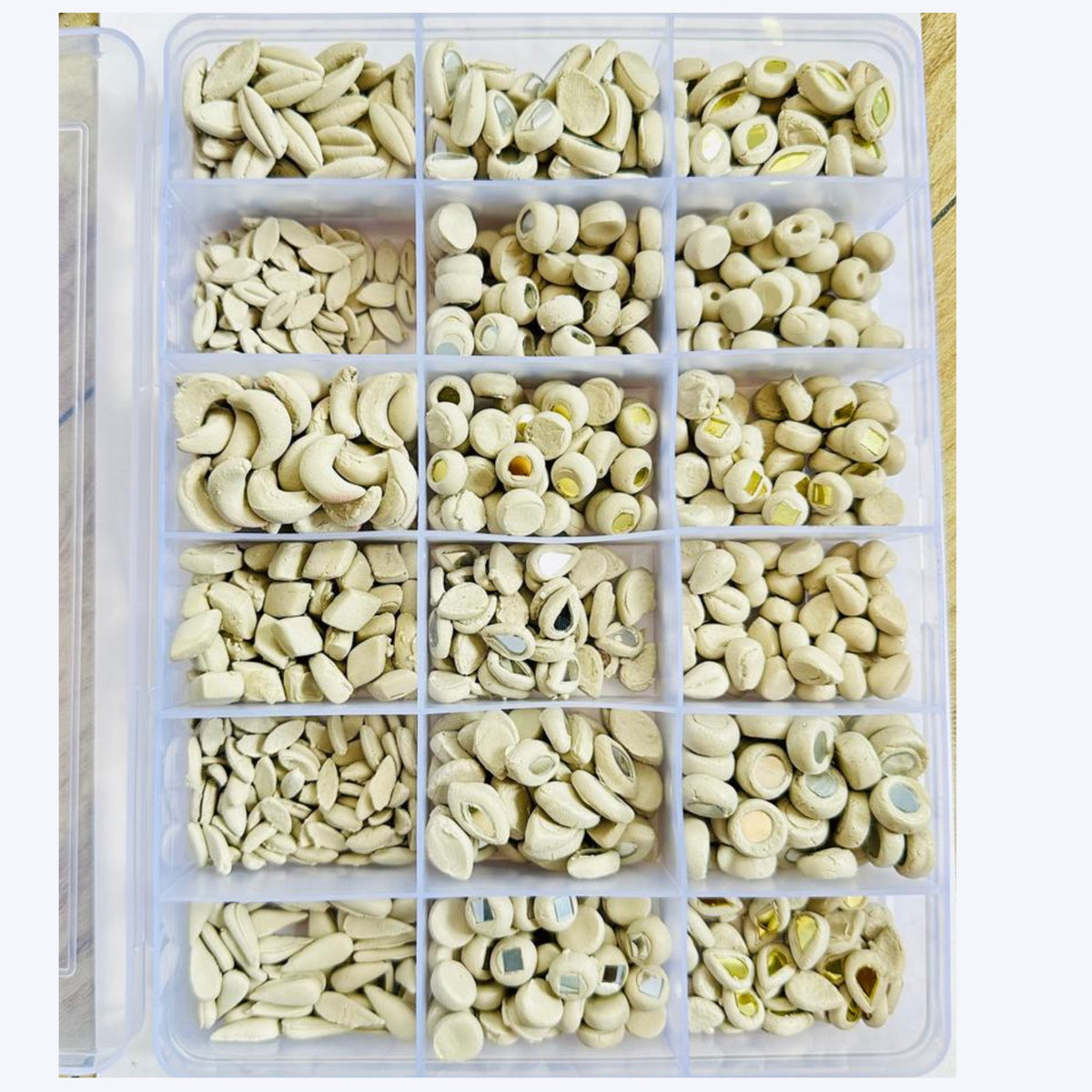18 Shape Clay Beads Kit for Lippan Art, Mirror Work & DIY Crafts-807