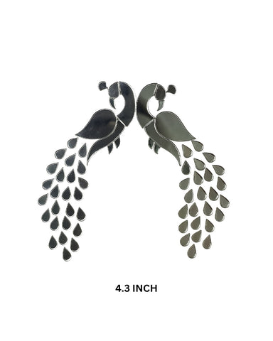 Fancy silver peacock shape mirror-1424