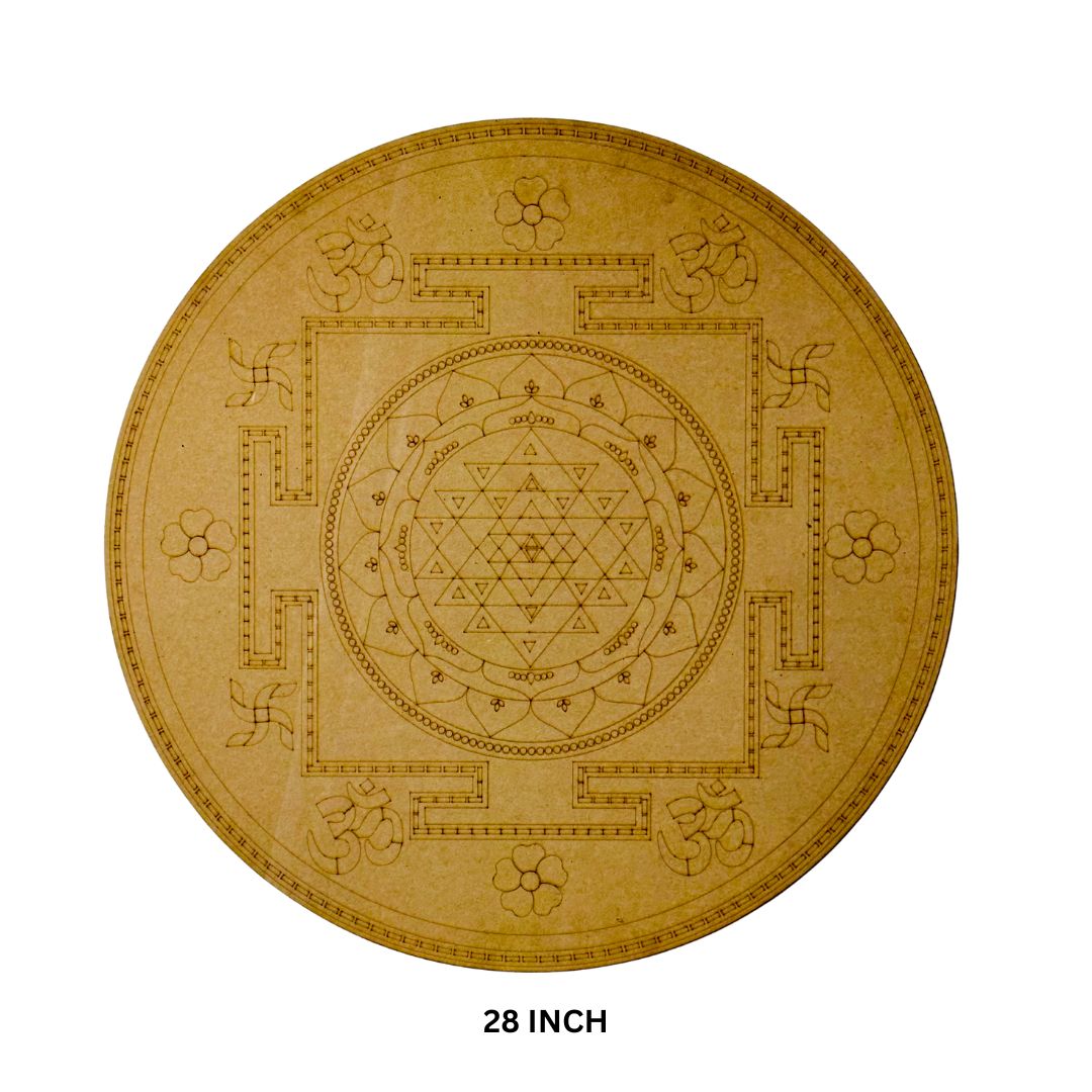 Premarked Shree Yantra Decorative Cutout with Mirror-506