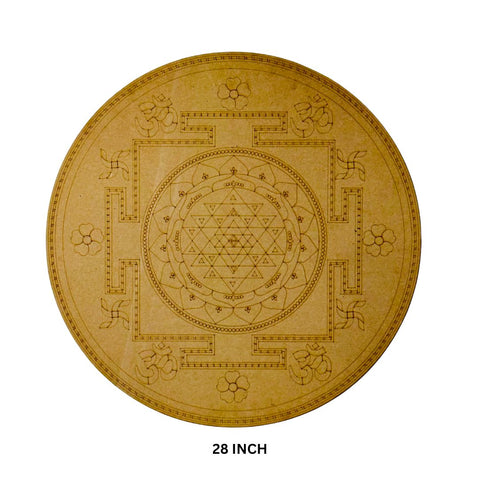 Premarked Shree Yantra Decorative Cutout with Mirror-506