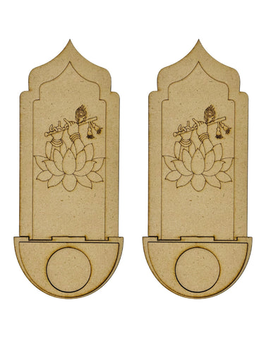 Mdf fancy flute shape candle holder-488