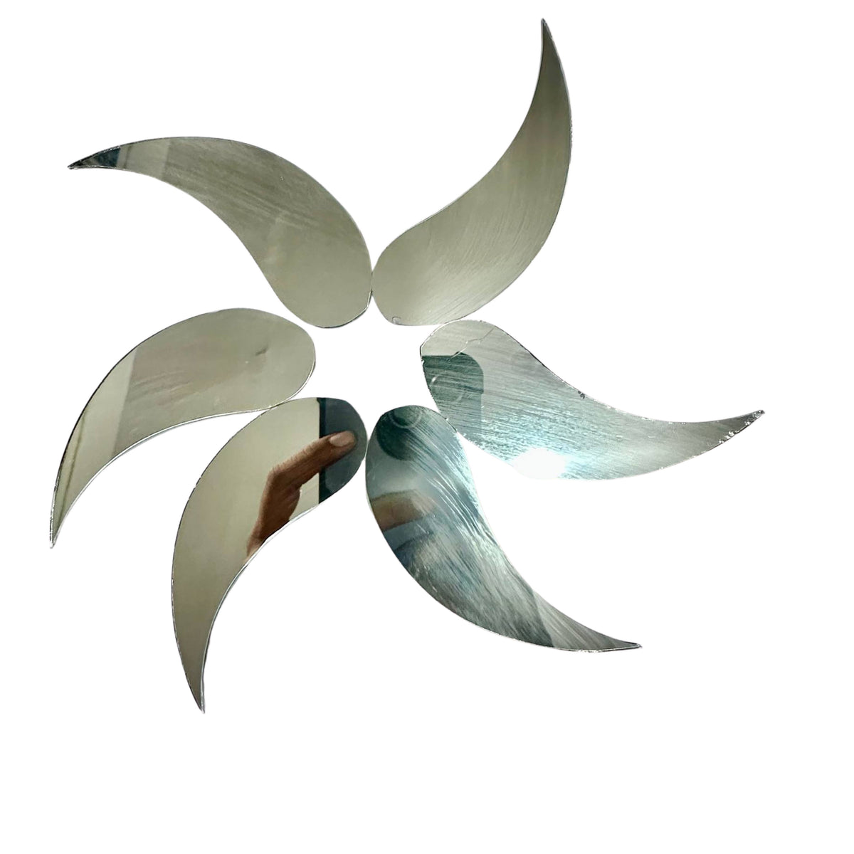 Curved Petal Shape Silver Mirror for Lippan Art & DIY Decoration BF-1